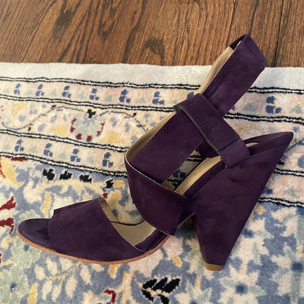 Chloe Purple Suede Slingback Heel Pump Sandals 39